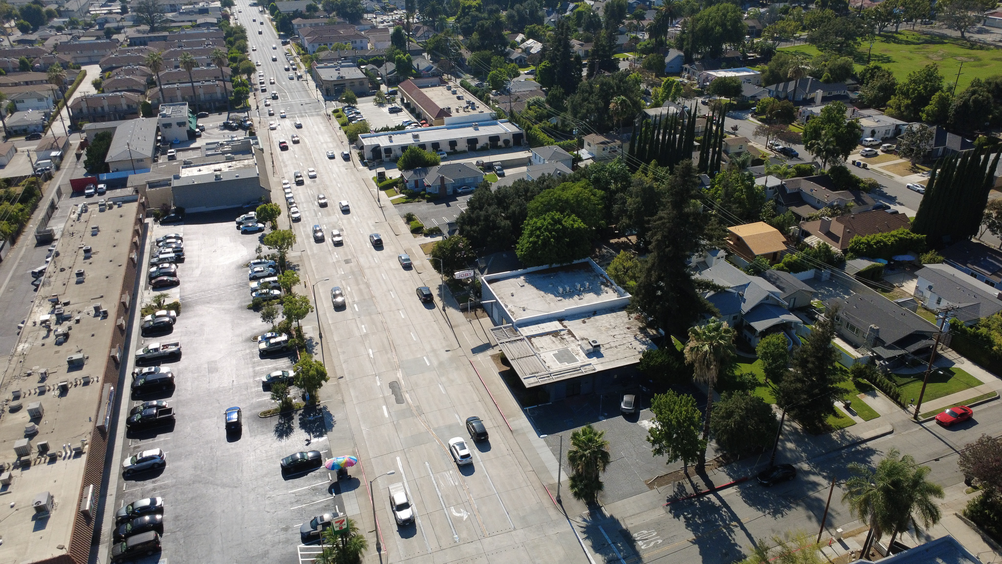 Aerial of the Foothill Blvd corridor